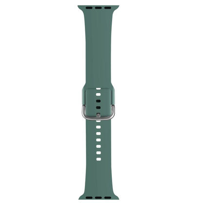 For Apple Watch 46mm / 49mm / 45mm / 44mm Kalebol Metal Pin Buckle Silicone Watch Band(Pine Green) by Kalebol