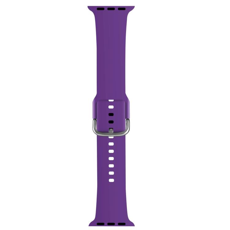 For Apple Watch 46mm / 49mm / 45mm / 44mm Kalebol Metal Pin Buckle Silicone Watch Band(Dark Purple) by Kalebol