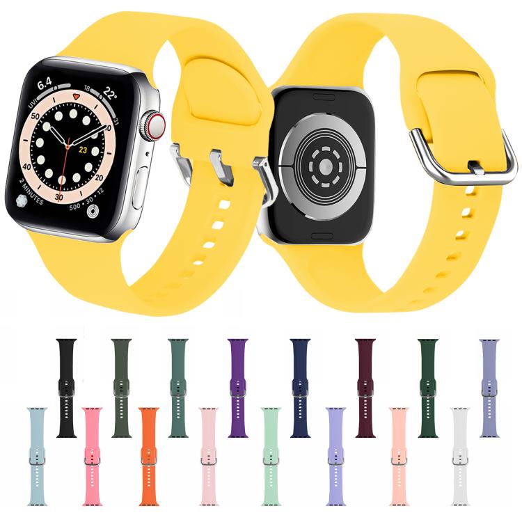 For Apple Watch 46mm / 49mm / 45mm / 44mm Kalebol Metal Pin Buckle Silicone Watch Band(Light Purple) by Kalebol