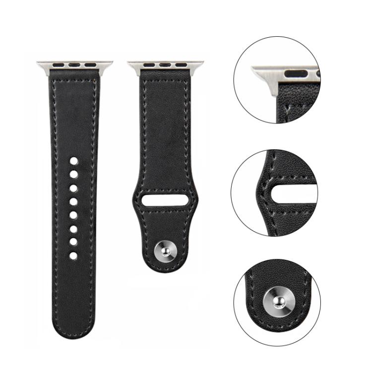 For Apple Watch 46mm / 49mm / 45mm / 44mm Kalebol Large Stud Buckle Leather Watch Band(Orange) by Kalebol