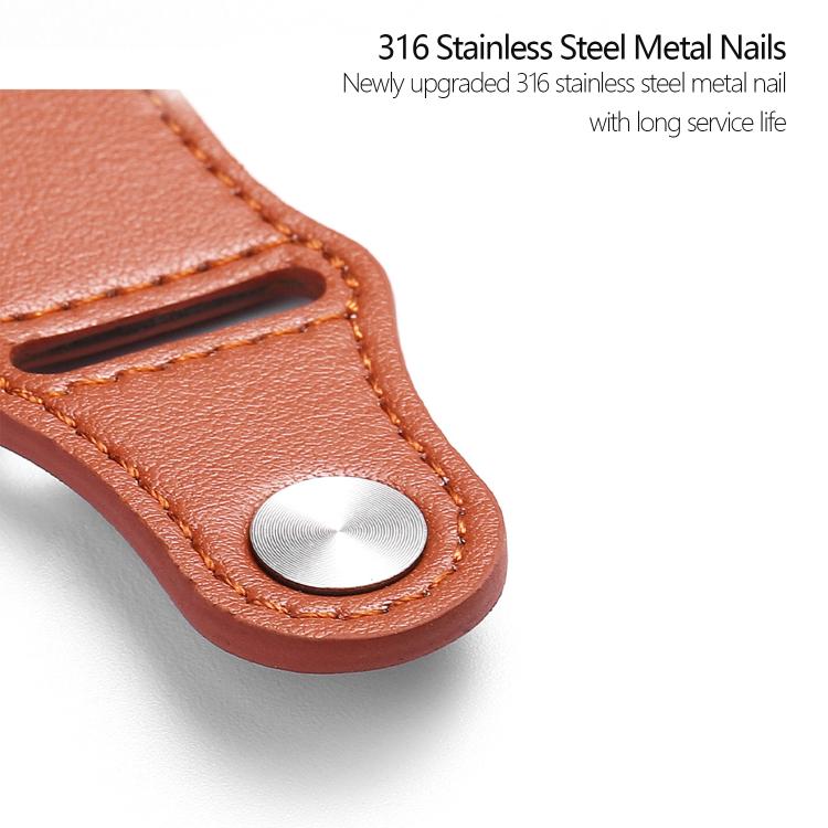 For Apple Watch 46mm / 49mm / 45mm / 44mm Kalebol Large Stud Buckle Leather Watch Band(Orange) by Kalebol