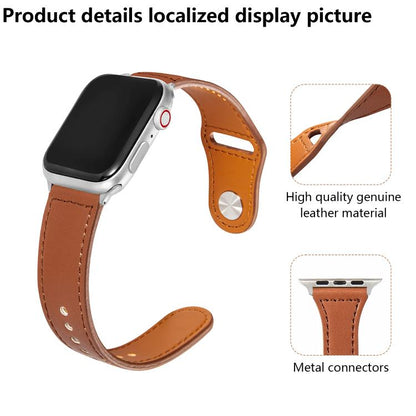 For Apple Watch 46mm / 49mm / 45mm / 44mm Kalebol Large Stud Buckle Leather Watch Band(Orange) by Kalebol