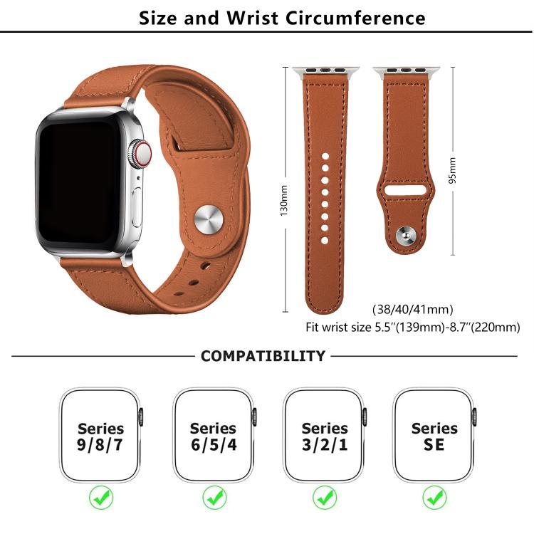 For Apple Watch 46mm / 49mm / 45mm / 44mm Kalebol Large Stud Buckle Leather Watch Band(Wine Red) by Kalebol
