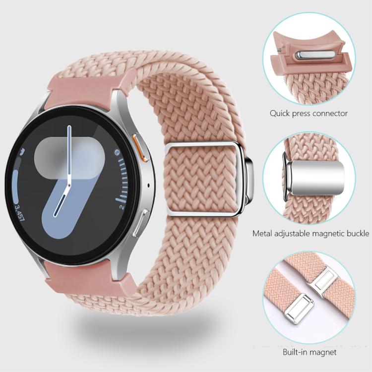 For Samsung Galaxy Watch 5 Pro / 6 / 7 Kalebol Button Braided Loop Magnetic Buckle Watch Band(Fog Blue) by Kalebol