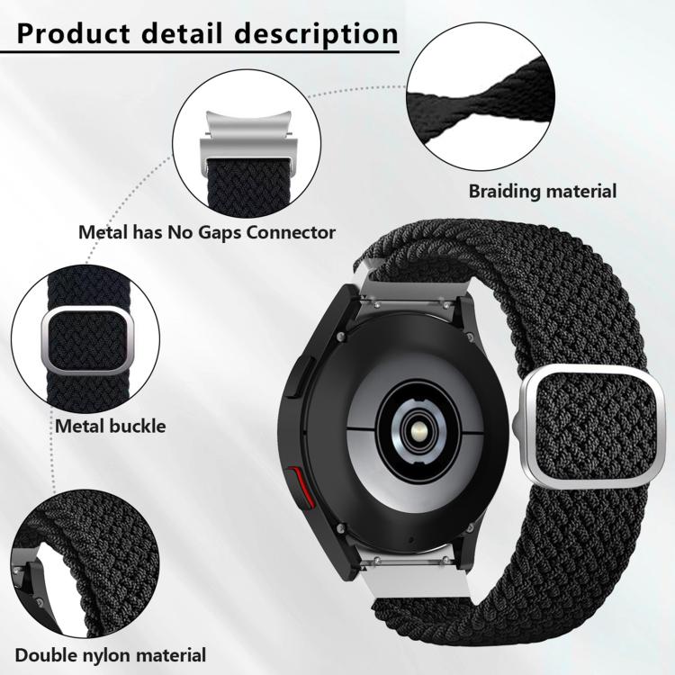 For Samsung Galaxy Watch 7 / 6 / 5 / 4 Kalebol Eight Buckle Nylon Braided Watch Band(Army Green) by Kalebol