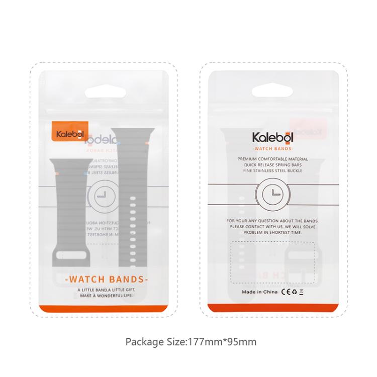 For Apple Watch 42mm / 41mm / 40mm / 38mm Kalebol Wavy Grain Stitched Silicone Watch Band(Navy Blue) by Kalebol