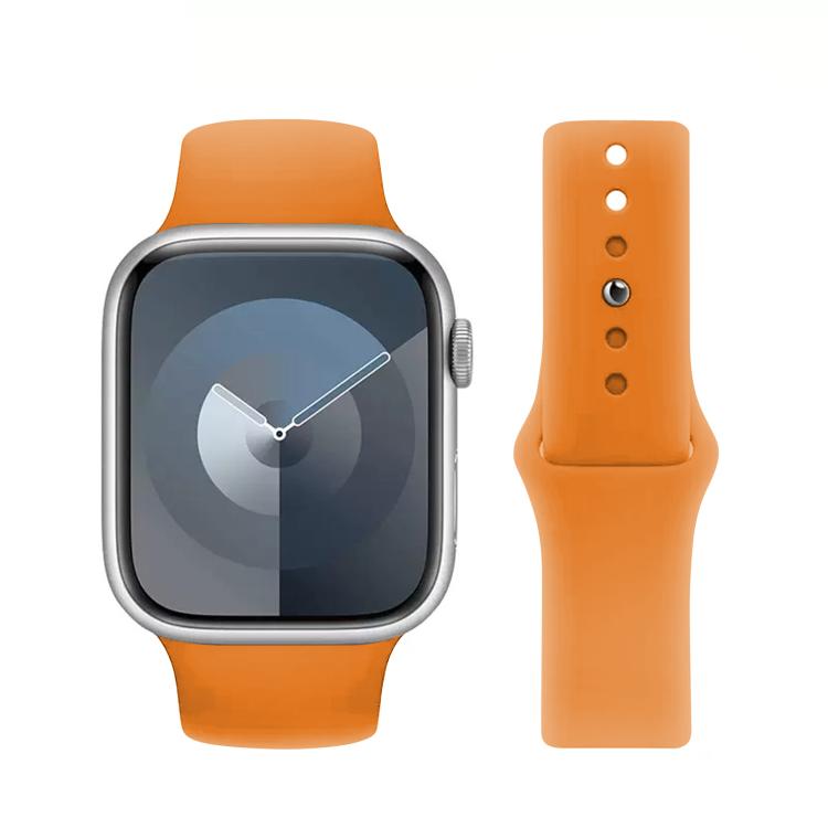 For Apple Watch 46mm / 49mm / 45mm / 44mm Kalebol Reverse Buckle Silicone Watch Band(Orange) by Kalebol