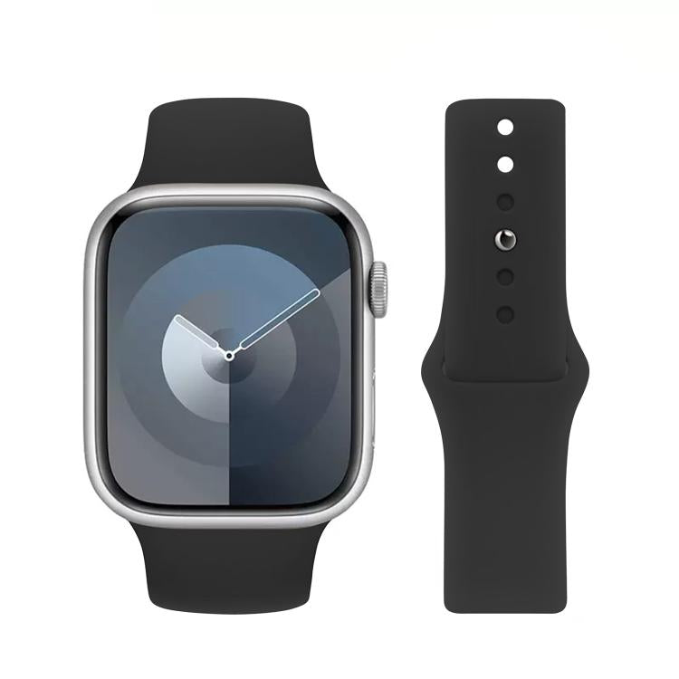 For Apple Watch 46mm / 49mm / 45mm / 44mm Kalebol Reverse Buckle Silicone Watch Band(Black) by Kalebol