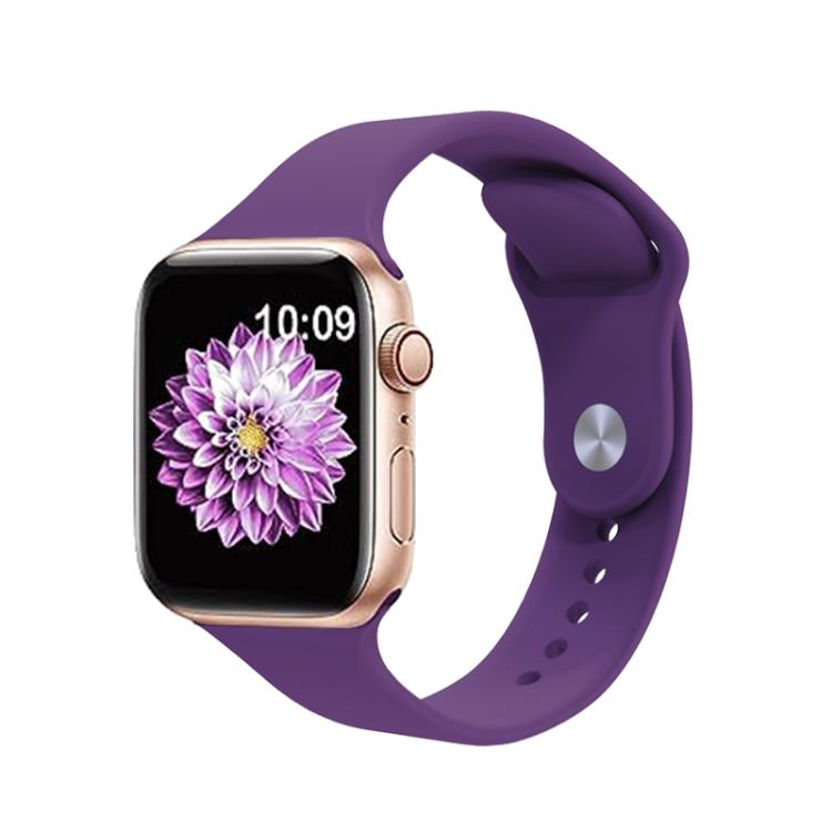 For Apple Watch 46mm / 49mm / 45mm / 44mm Kalebol Reverse Buckle Silicone Watch Band(Dark Purple) by Kalebol