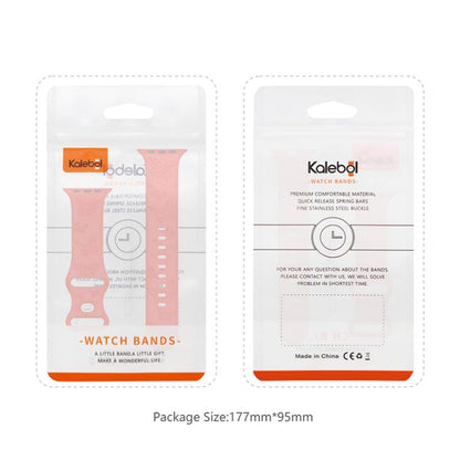 For Apple Watch 46mm / 49mm / 45mm / 44mm Kalebol 8-shaped Buckle Butterfly Embossed Silicone Watch Band(Milk Tea) by Kalebol