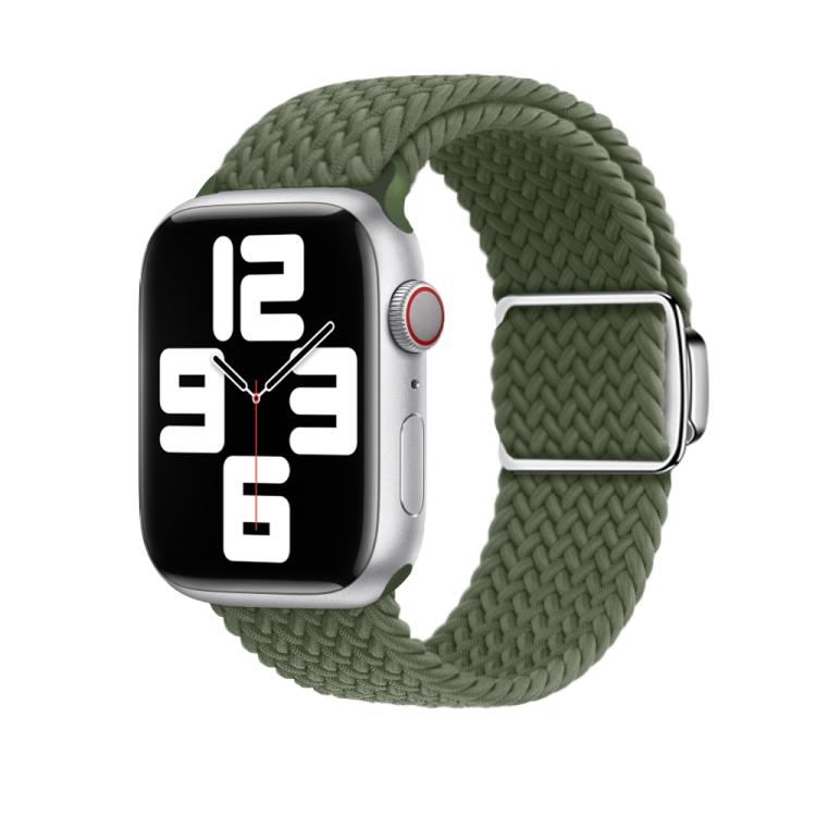 For Apple Watch 46mm / 49mm / 45mm / 44mm Kalebol Nylon Loop Magnetic Buckle Watch Band(Dark Olive) by Kalebol