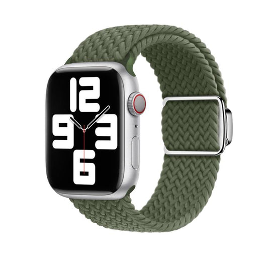For Apple Watch 46mm / 49mm / 45mm / 44mm Kalebol Nylon Loop Magnetic Buckle Watch Band(Dark Olive) by Kalebol