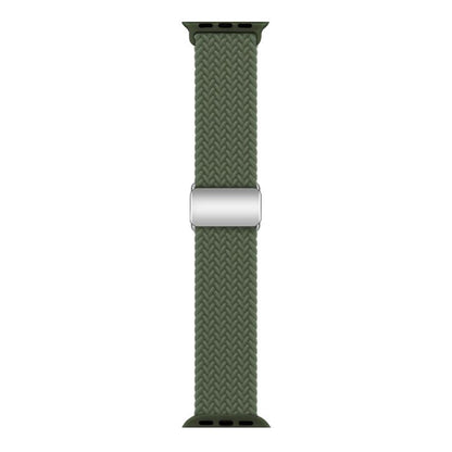 For Apple Watch 46mm / 49mm / 45mm / 44mm Kalebol Nylon Loop Magnetic Buckle Watch Band(Dark Olive) by Kalebol