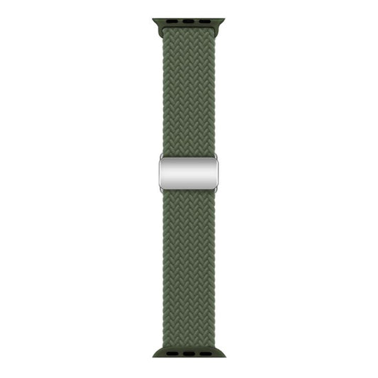 For Apple Watch 46mm / 49mm / 45mm / 44mm Kalebol Nylon Loop Magnetic Buckle Watch Band(Dark Olive) by Kalebol