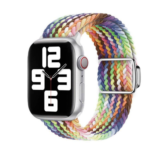 For Apple Watch 46mm / 49mm / 45mm / 44mm Kalebol Nylon Loop Magnetic Buckle Watch Band(Colorful) by Kalebol
