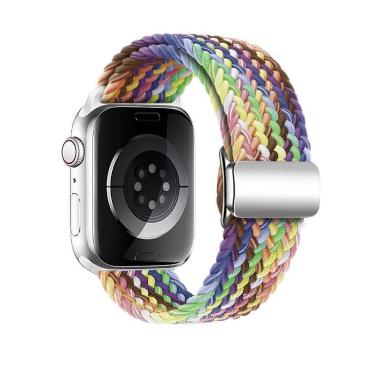 For Apple Watch 46mm / 49mm / 45mm / 44mm Kalebol Nylon Loop Magnetic Buckle Watch Band(Colorful) by Kalebol