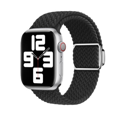 For Apple Watch 46mm / 49mm / 45mm / 44mm Kalebol Nylon Loop Magnetic Buckle Watch Band(Black) by Kalebol