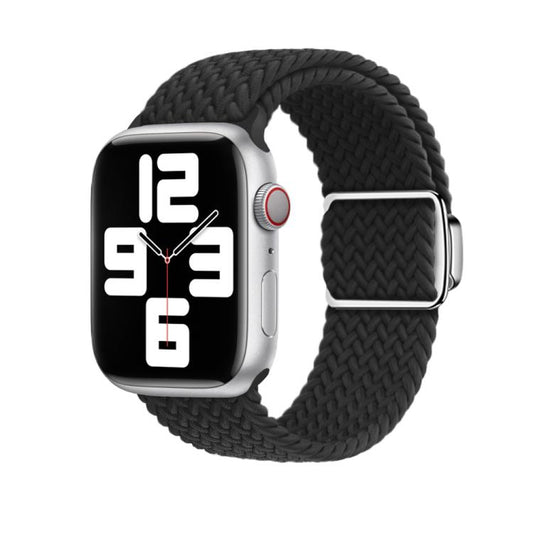 For Apple Watch 46mm / 49mm / 45mm / 44mm Kalebol Nylon Loop Magnetic Buckle Watch Band(Black) by Kalebol