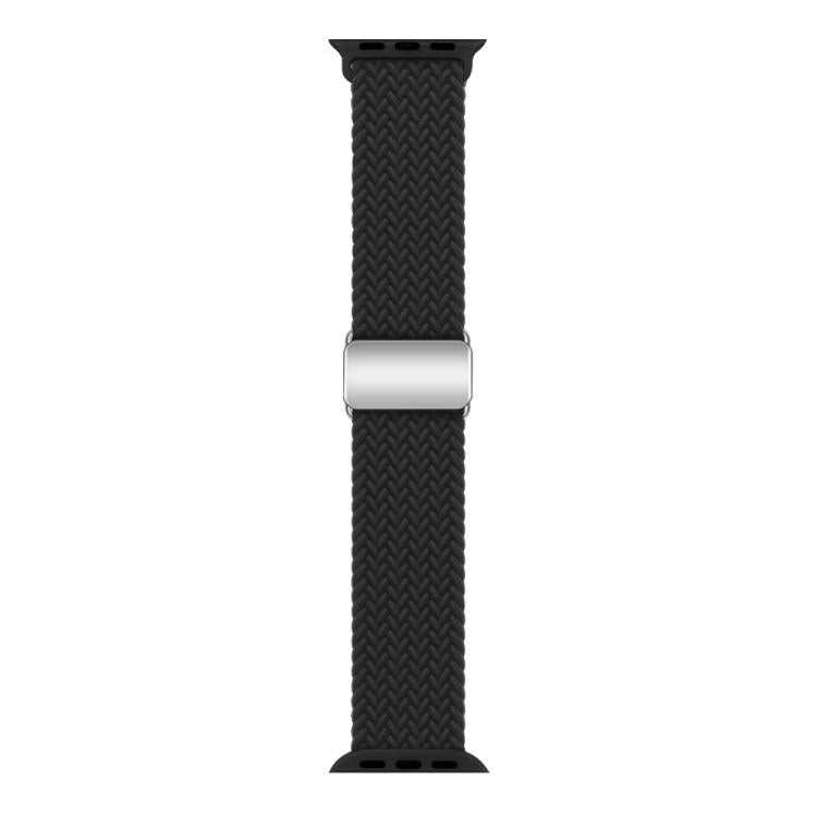 For Apple Watch 46mm / 49mm / 45mm / 44mm Kalebol Nylon Loop Magnetic Buckle Watch Band(Black) by Kalebol