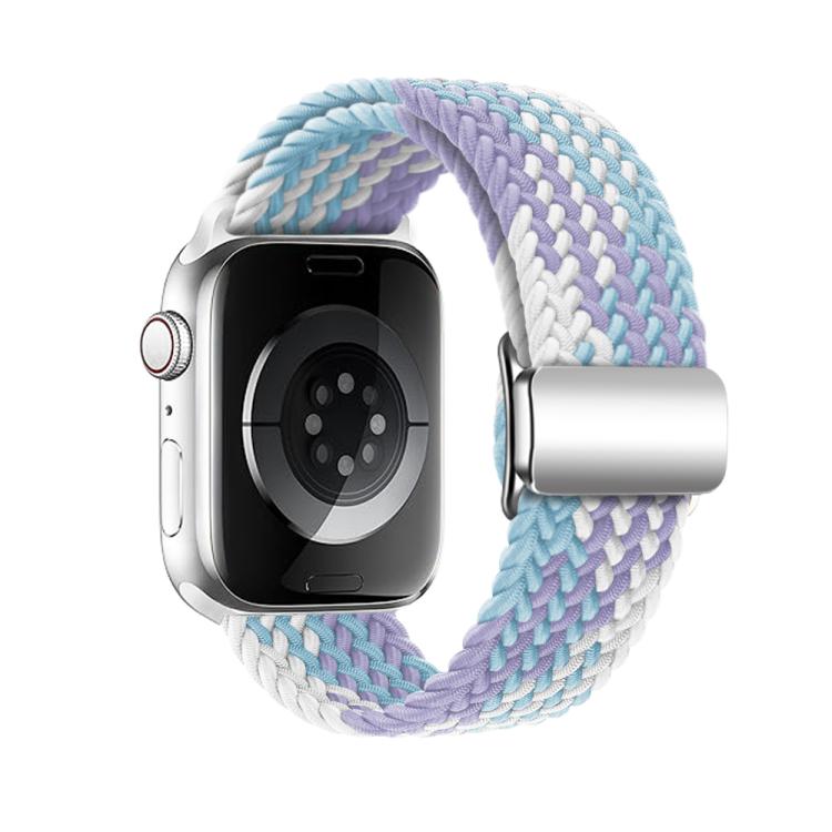 For Apple Watch 46mm / 49mm / 45mm / 44mm Kalebol Nylon Loop Magnetic Buckle Watch Band(Violet Blue) by Kalebol
