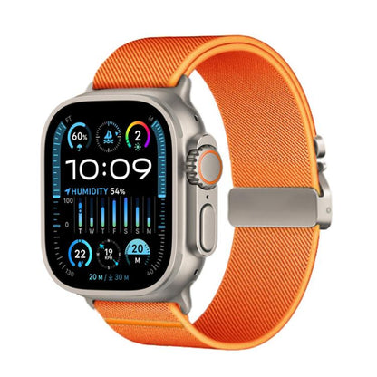 For Apple Watch 46mm / 49mm / 45mm / 44mm Kalebol Parachute Buckle Elastic Nylon Watch Band(Orange) by Kalebol