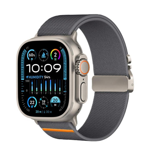 For Apple Watch 46mm / 49mm / 45mm / 44mm Kalebol Parachute Buckle Elastic Nylon Watch Band(Dark Grey) by Kalebol