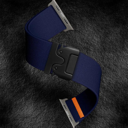 For Apple Watch 46mm / 49mm / 45mm / 44mm Kalebol Parachute Buckle Elastic Nylon Watch Band(Midnight Blue) by Kalebol