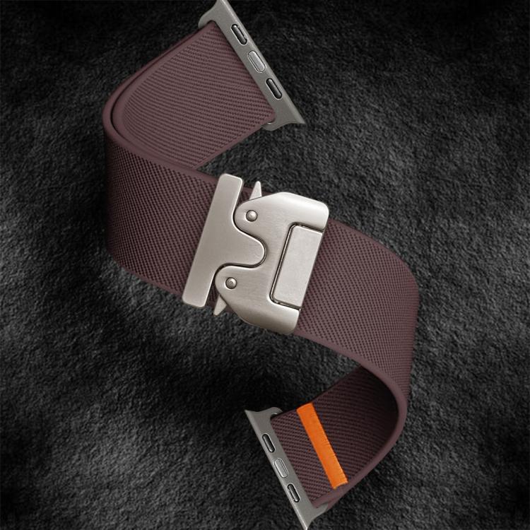 For Apple Watch 46mm / 49mm / 45mm / 44mm Kalebol Parachute Buckle Elastic Nylon Watch Band(Smoky Purple) by Kalebol