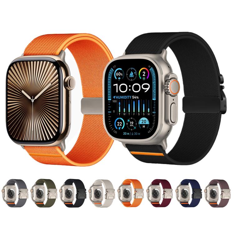 For Apple Watch 46mm / 49mm / 45mm / 44mm Kalebol Parachute Buckle Elastic Nylon Watch Band(Midnight Blue) by Kalebol