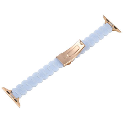 For Apple Watch 46mm / 49mm / 45mm / 44mm Oval Resin Watch Band(Mermaid Blue) by bashfashion