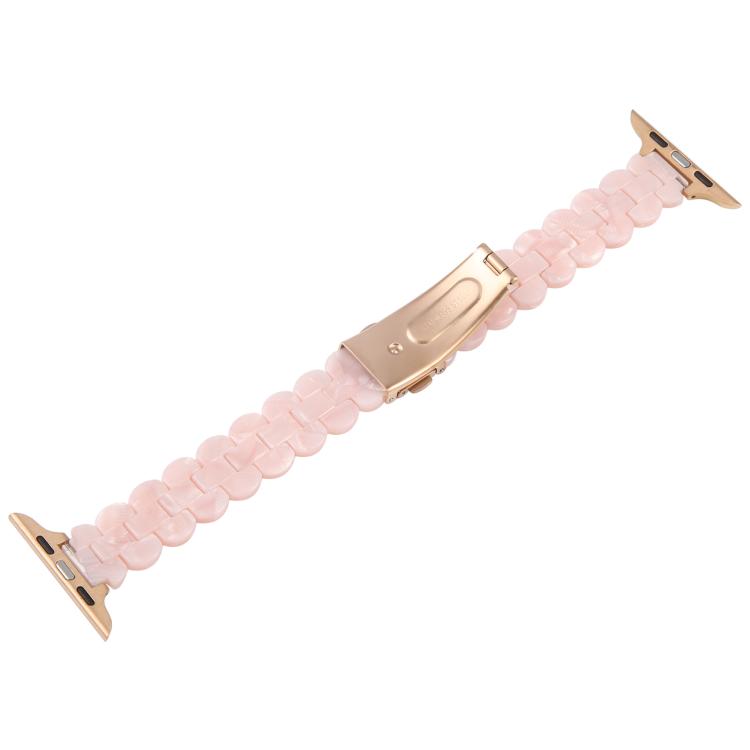For Apple Watch 46mm / 49mm / 45mm / 44mm Oval Resin Watch Band(Pearl Powder) by bashfashion