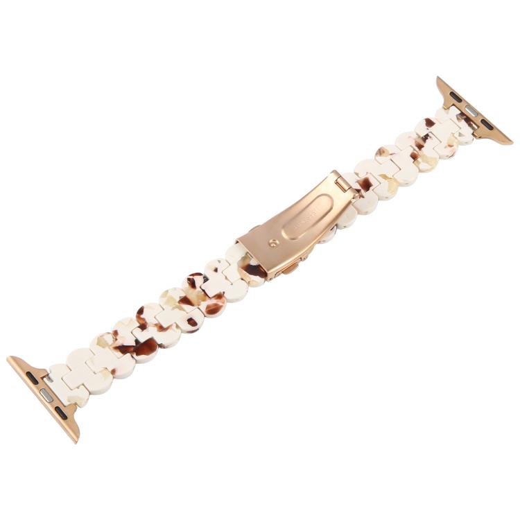 For Apple Watch 46mm / 49mm / 45mm / 44mm Oval Resin Watch Band(Nougat) by bashfashion