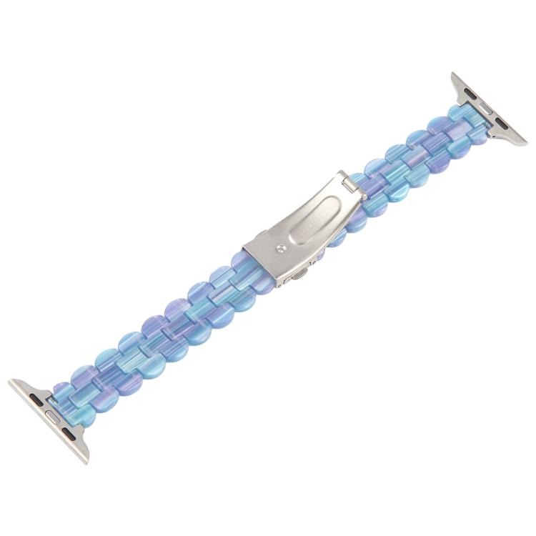 For Apple Watch 46mm / 49mm / 45mm / 44mm Oval Resin Watch Band(Blue Phantom) by bashfashion