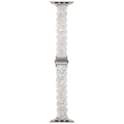 For Apple Watch 46mm / 49mm / 45mm / 44mm Oval Resin Watch Band(Flash White) by bashfashion
