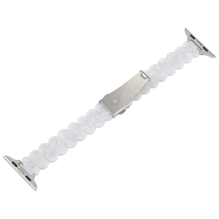 For Apple Watch 46mm / 49mm / 45mm / 44mm Oval Resin Watch Band(Pearl White) by bashfashion