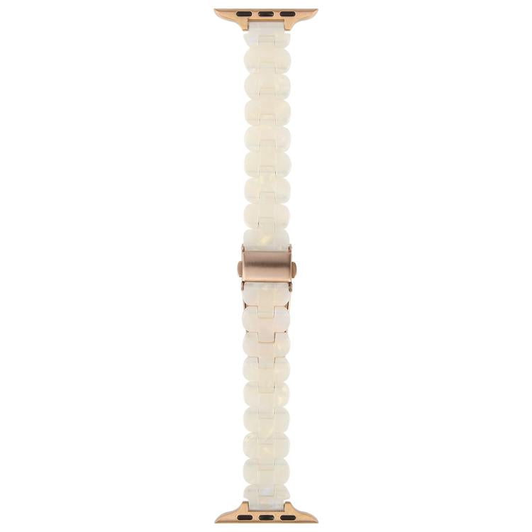 For Apple Watch 42mm / 41mm / 40mm / 38mm Oval Resin Watch Band(Beige White) by bashfashion