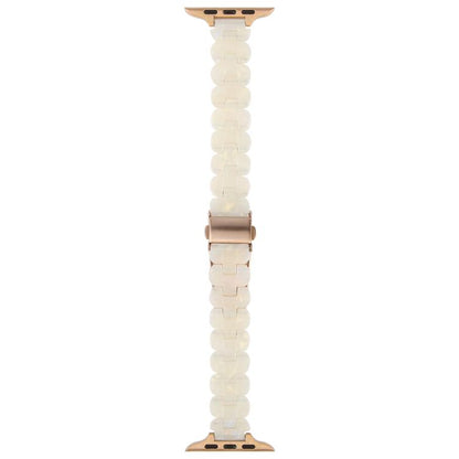 For Apple Watch 42mm / 41mm / 40mm / 38mm Oval Resin Watch Band(Beige White) by bashfashion
