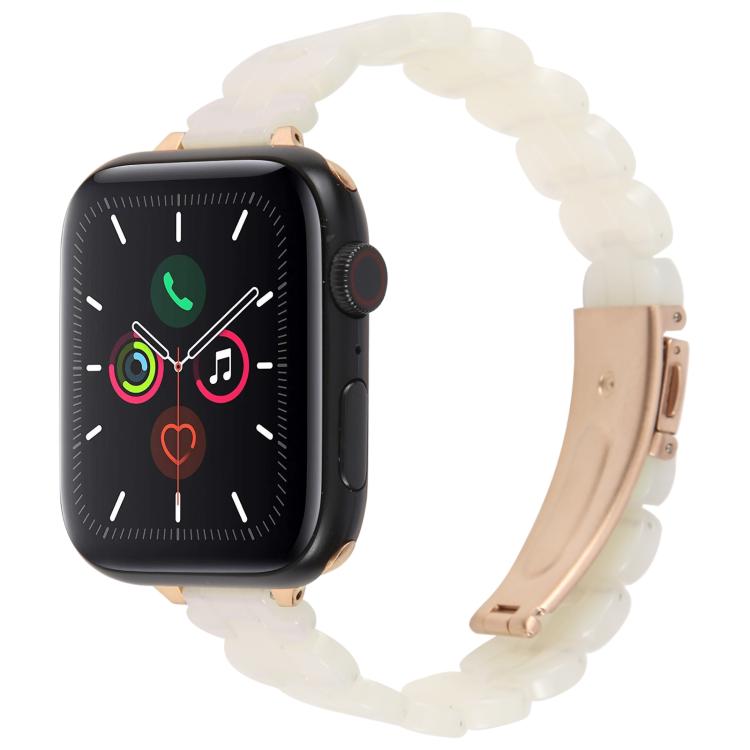 For Apple Watch 42mm / 41mm / 40mm / 38mm Oval Resin Watch Band(Gradient White) by bashfashion