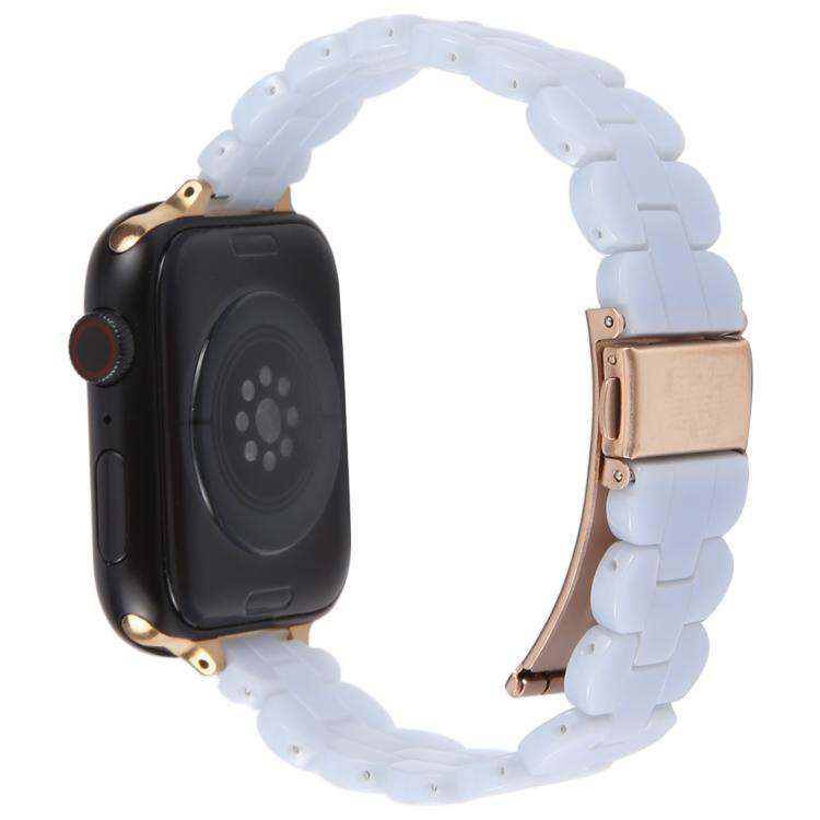For Apple Watch 42mm / 41mm / 40mm / 38mm Oval Resin Watch Band(Mermaid Blue) by bashfashion