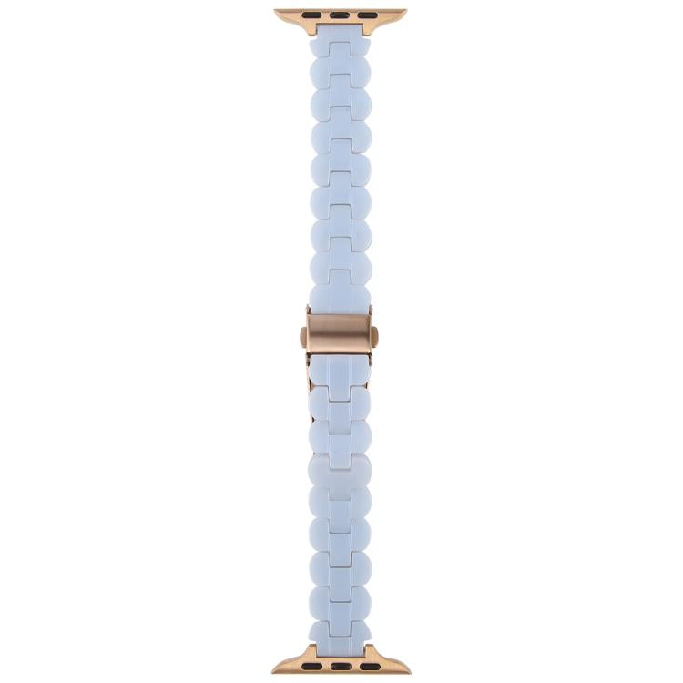 For Apple Watch 42mm / 41mm / 40mm / 38mm Oval Resin Watch Band(Mermaid Blue) by bashfashion
