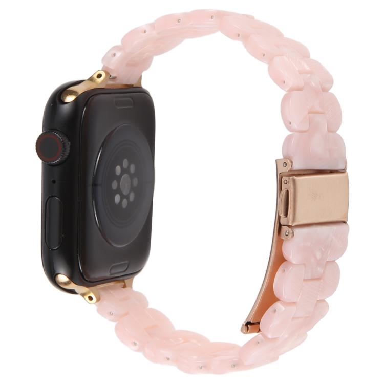 For Apple Watch 42mm / 41mm / 40mm / 38mm Oval Resin Watch Band(Pearl Powder) by bashfashion