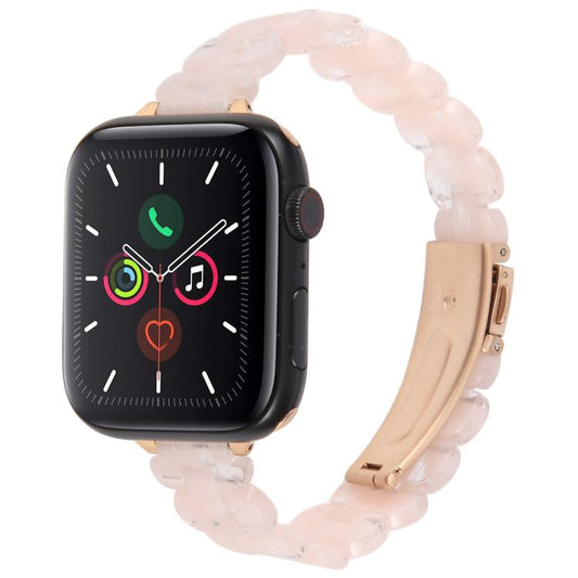 For Apple Watch 42mm / 41mm / 40mm / 38mm Oval Resin Watch Band(Mermaid Pink) by bashfashion