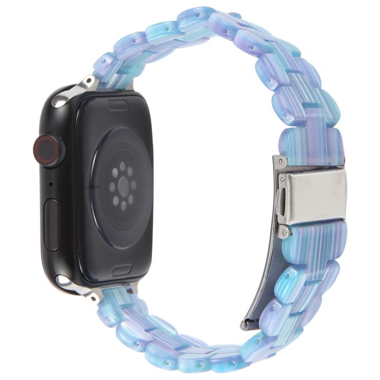 For Apple Watch 42mm / 41mm / 40mm / 38mm Oval Resin Watch Band(Blue Phantom) by bashfashion