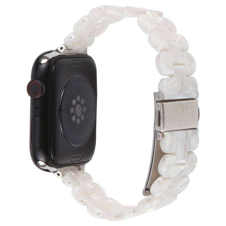 For Apple Watch 42mm / 41mm / 40mm / 38mm Oval Resin Watch Band(Flash White) by bashfashion