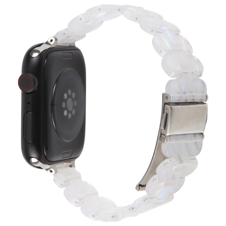 For Apple Watch 42mm / 41mm / 40mm / 38mm Oval Resin Watch Band(Fluorescent White) by bashfashion