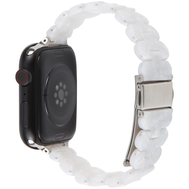 For Apple Watch 42mm / 41mm / 40mm / 38mm Oval Resin Watch Band(Pearl White) by bashfashion