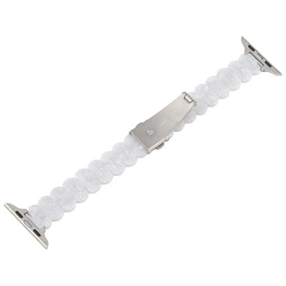 For Apple Watch 42mm / 41mm / 40mm / 38mm Oval Resin Watch Band(Pearl White) by bashfashion