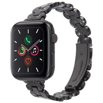 For Apple Watch 42mm / 41mm / 40mm / 38mm Oval Resin Watch Band(Flash Black) by bashfashion