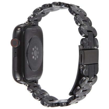 For Apple Watch 42mm / 41mm / 40mm / 38mm Oval Resin Watch Band(Flash Black) by bashfashion