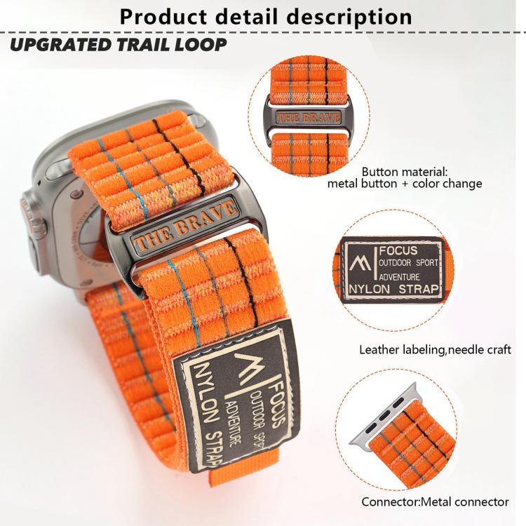 For Apple Watch 46mm / 49mm / 45mm / 44mm Kalebol Dual-section Sports Nylon Loop Watch Band(Charcoal Grey) by Kalebol